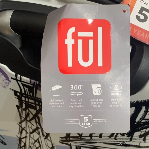 White Hard-Shell Emily in Paris Carry-On with Paris Sketch & Lavender Accents - Picture 14 of 16